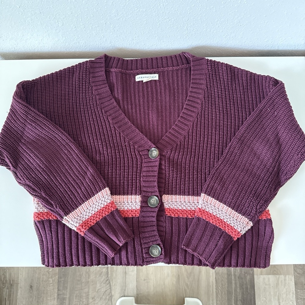 Aeropostale Purple and Pink Cardigan